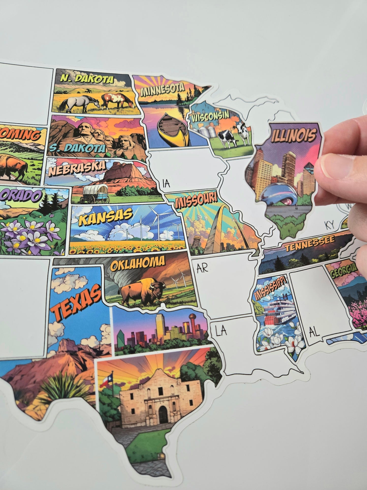 RV Sticker Travel Map, 50 U.S. States Places Traveled, Camper Decor, Outdoor Weatherproof Vinyl Decal, 11x17