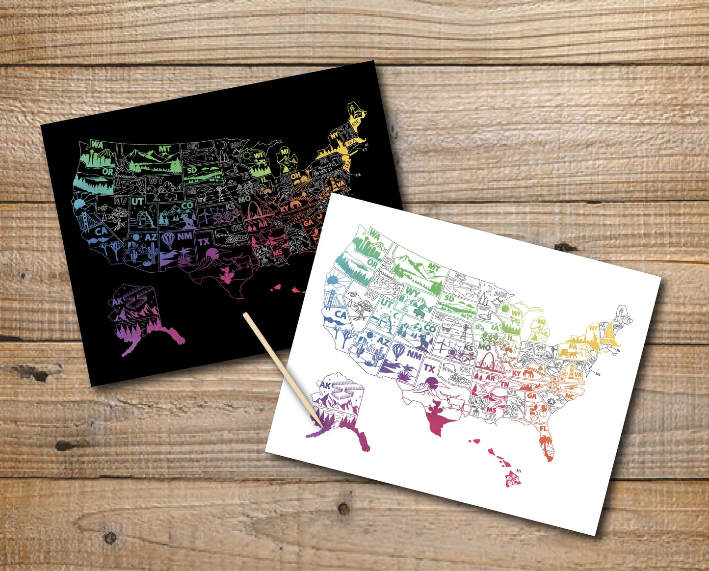 US States Scratch Off Poster, Scratch Art Map, United States Bucket List, 50 States Traveled, Mother's day, Graduation gift, Father's Day,