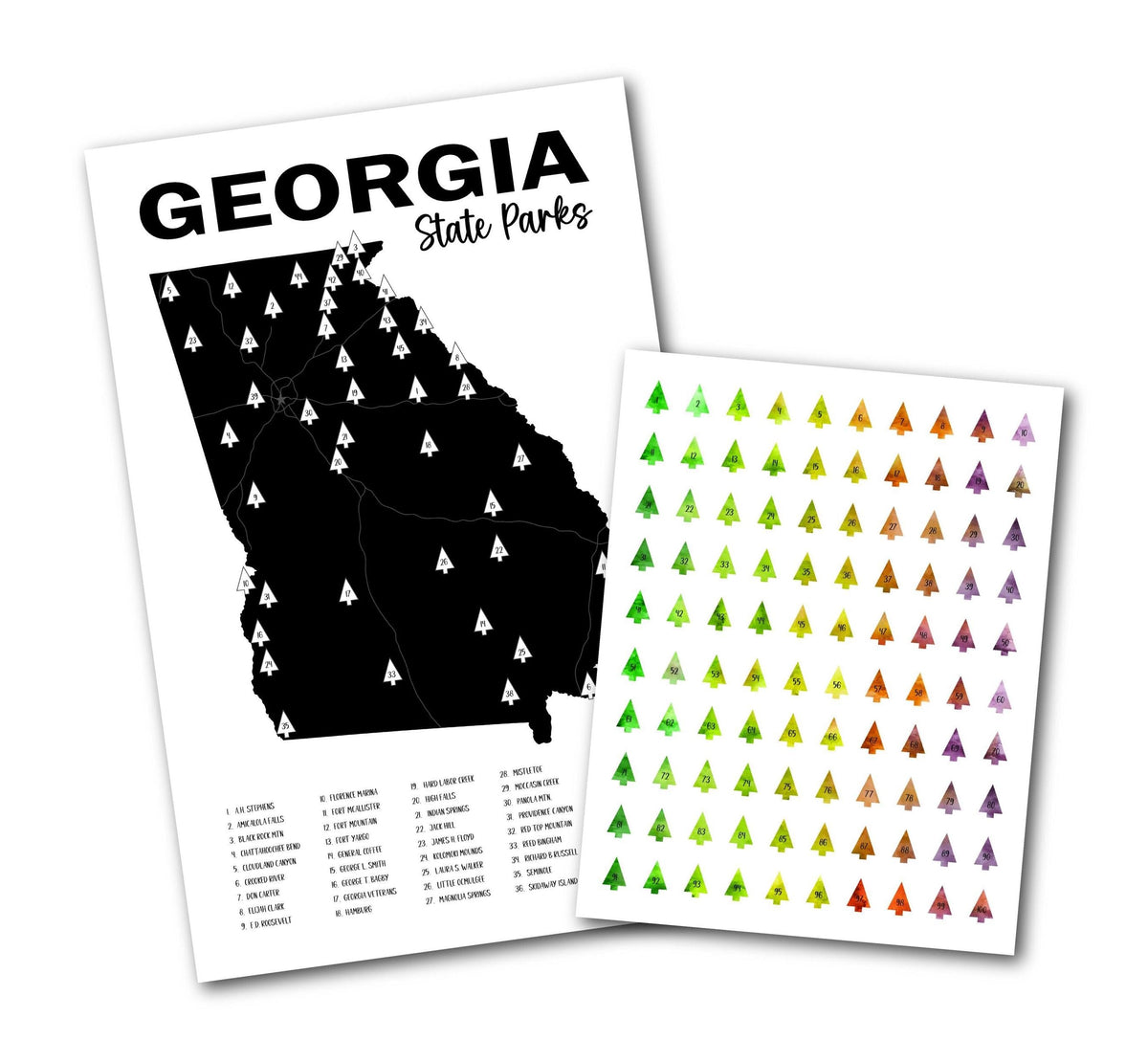 Georgia State Parks Sticker Map, Track your Travel, Bucket List Gift, Adventure Tracker, Georgia Gift Wall Decor