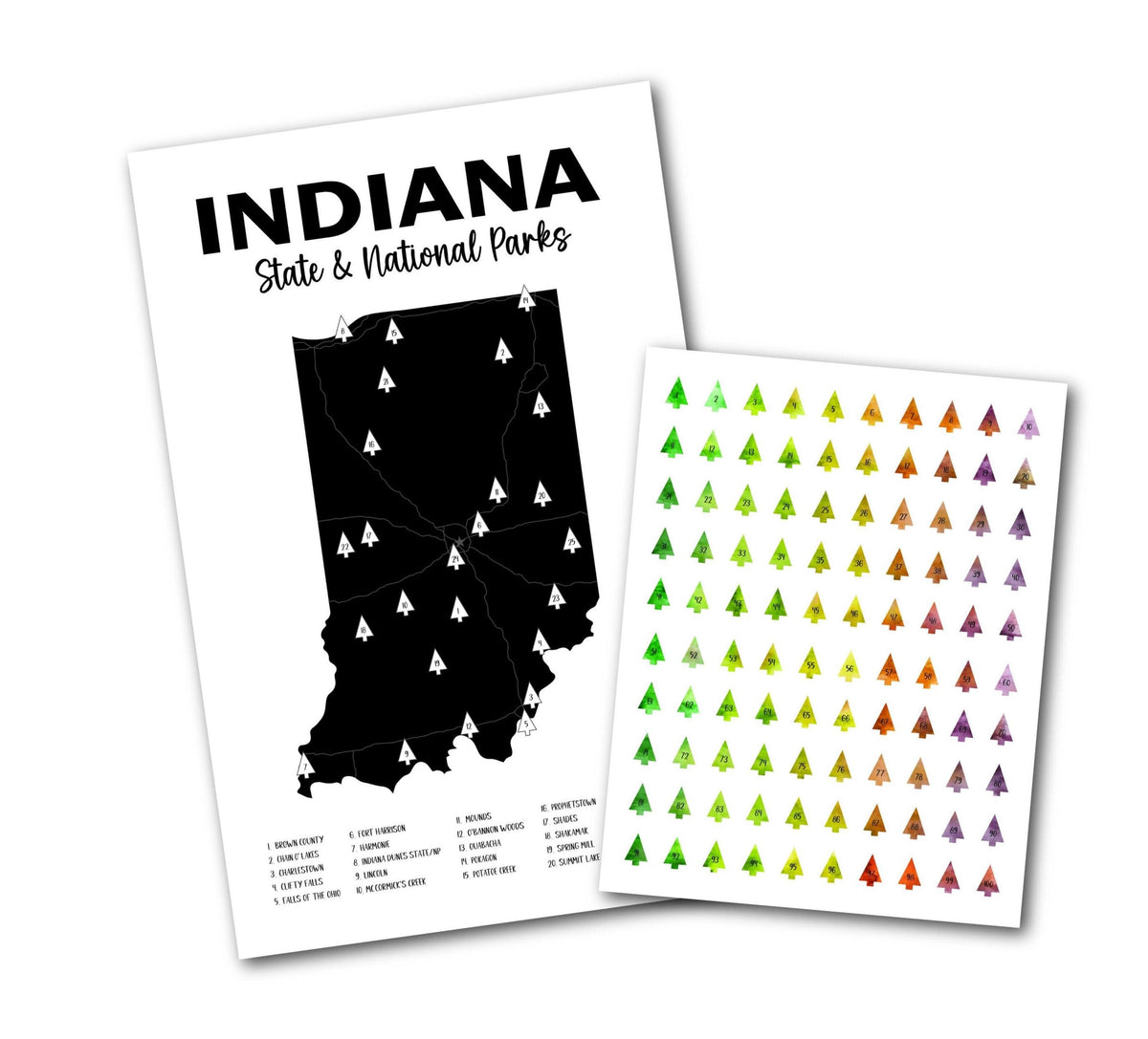 Indiana State Parks Sticker Map, Track your Travel, Bucket List Gift, Adventure Tracker, Indiana Gift Wall Decor, National Park poster