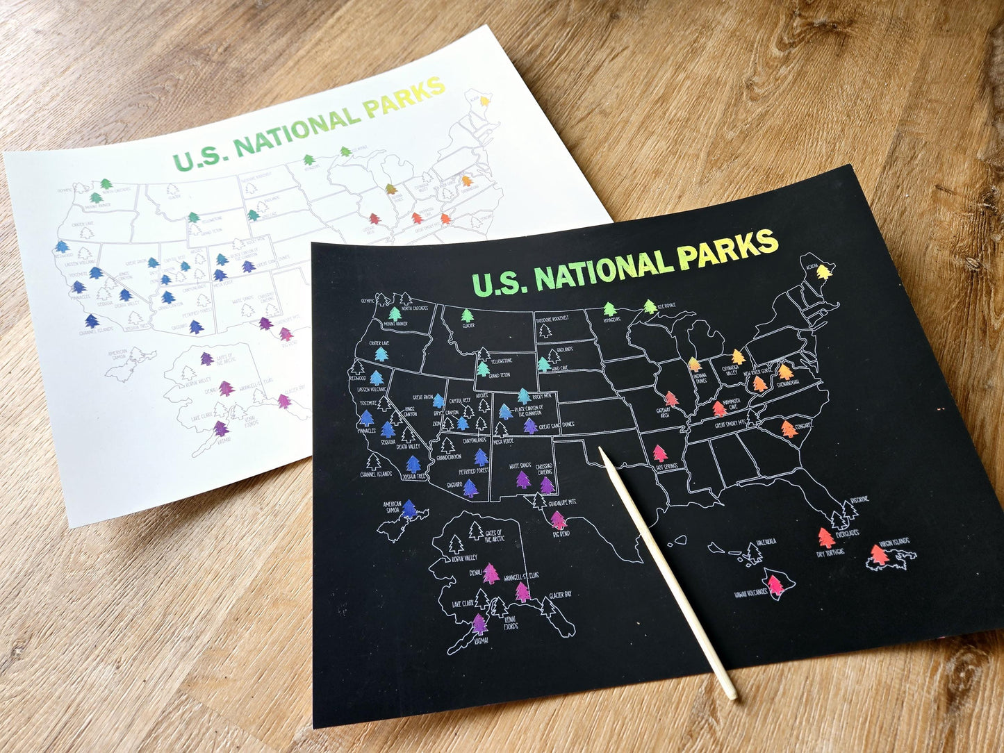 National Park Scratch Off Poster, Scratch Art Map, National Parks Bucket List, Places Traveled, Mother's day, Graduation gift, Father's Day