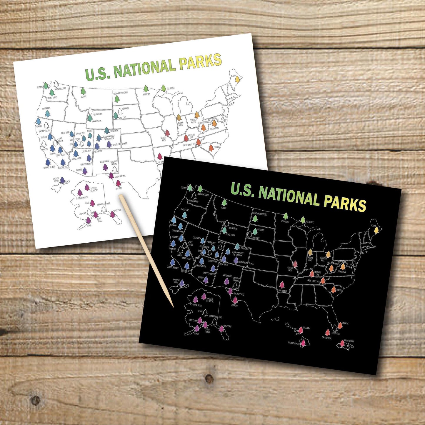 National Park Scratch Off Poster, Scratch Art Map, National Parks Bucket List, Places Traveled, Mother's day, Graduation gift, Father's Day