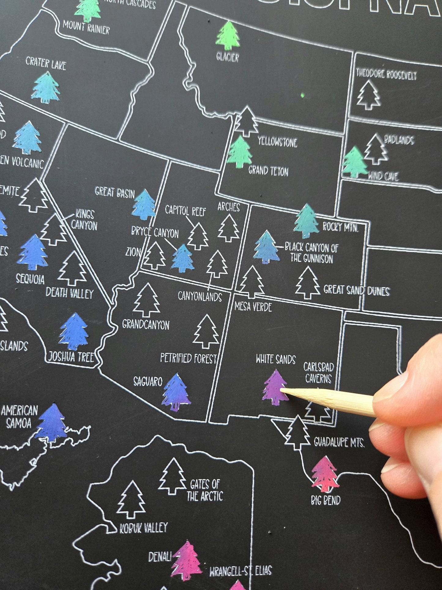 National Park Scratch Off Poster, Scratch Art Map, National Parks Bucket List, Places Traveled, Mother's day, Graduation gift, Father's Day