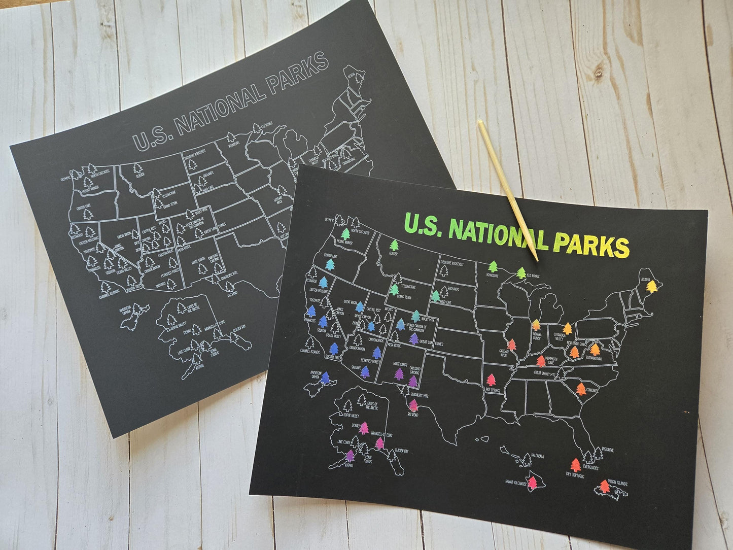National Park Scratch Off Poster, Scratch Art Map, National Parks Bucket List, Places Traveled, Mother's day, Graduation gift, Father's Day