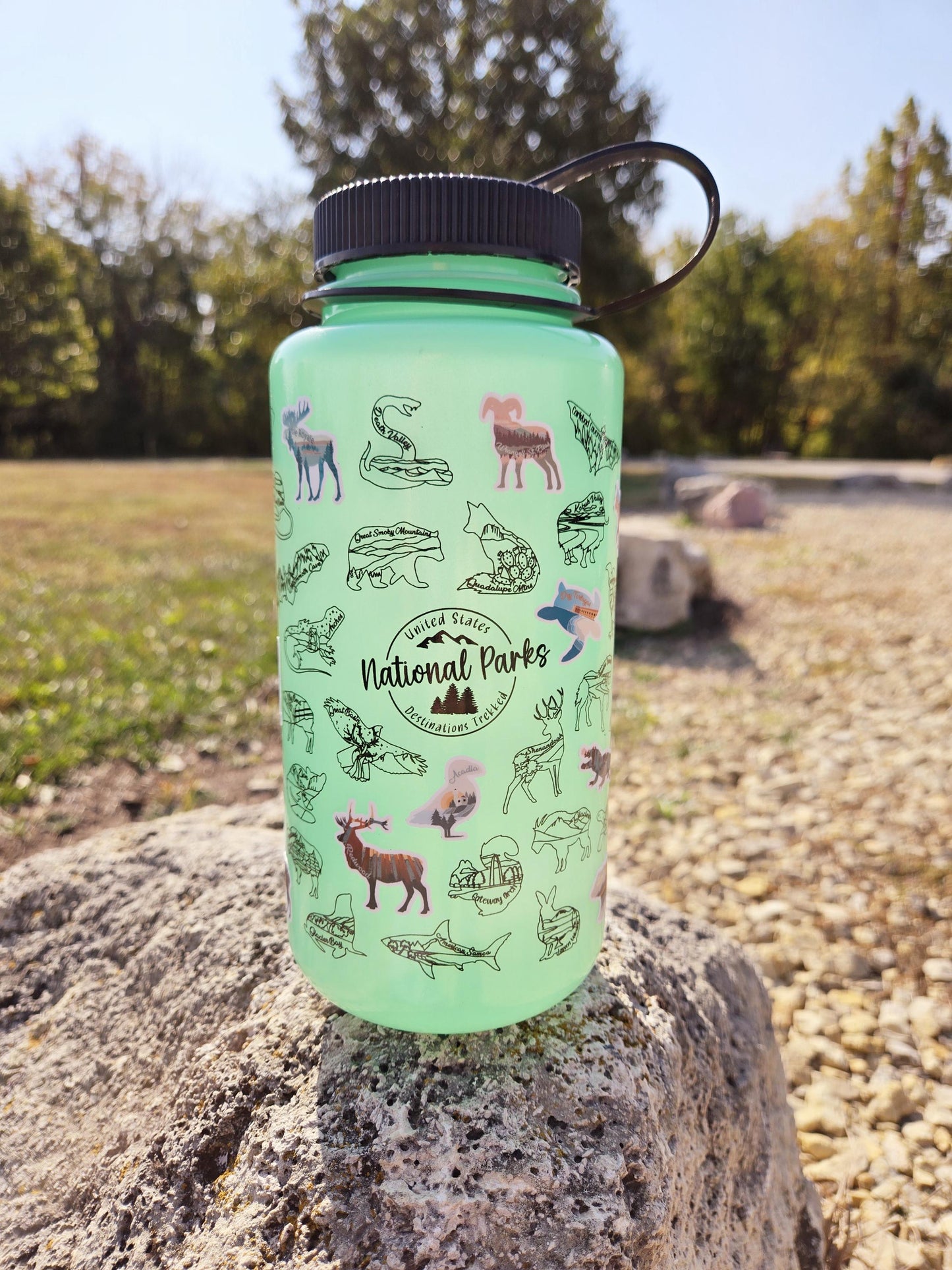 63 National Park sticker sheet set, Wildlife National park stickers, Travel Planner, Bucket List Water Bottle vinyl sticker, Waterproof