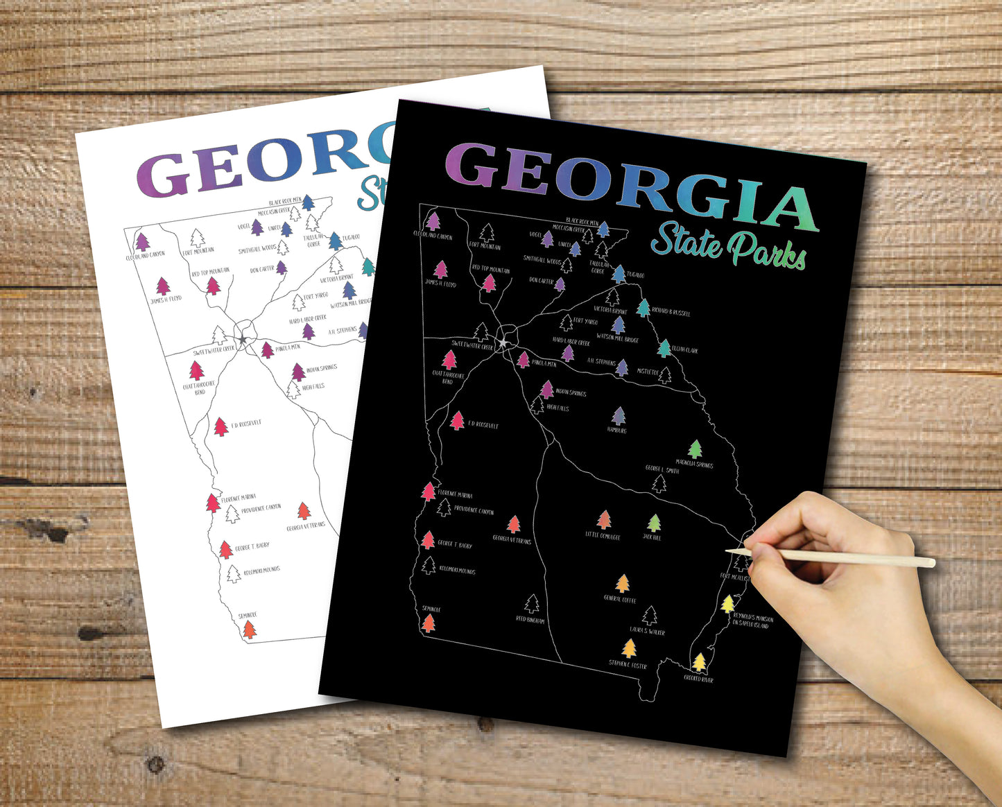 Georgia State Parks Scratch Off Map