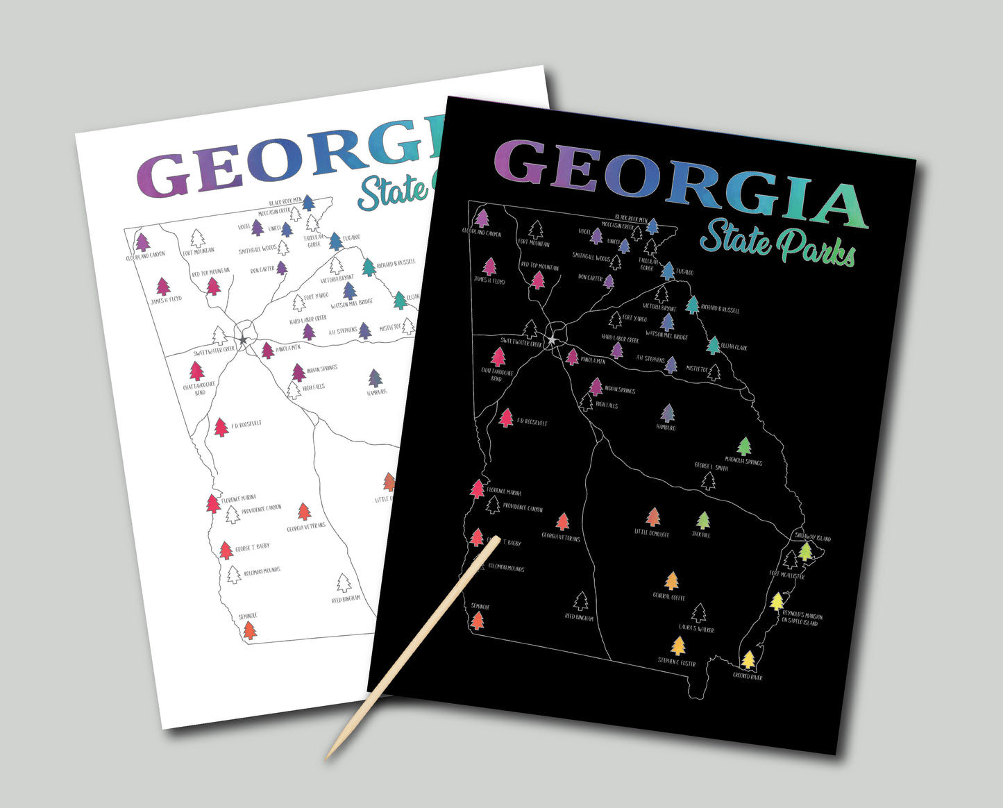Georgia State Parks Scratch Off Map