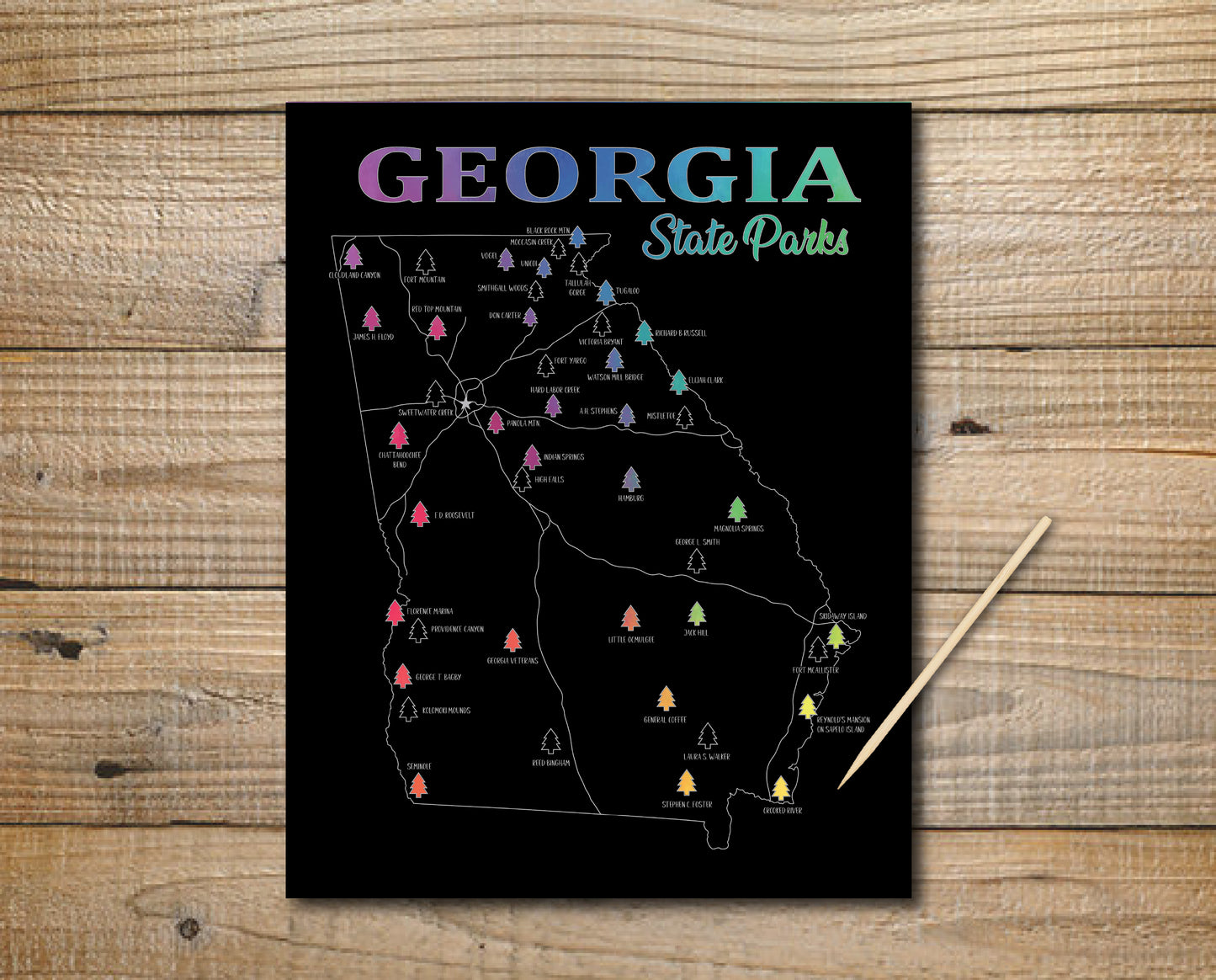 Georgia State Parks Scratch Off Map