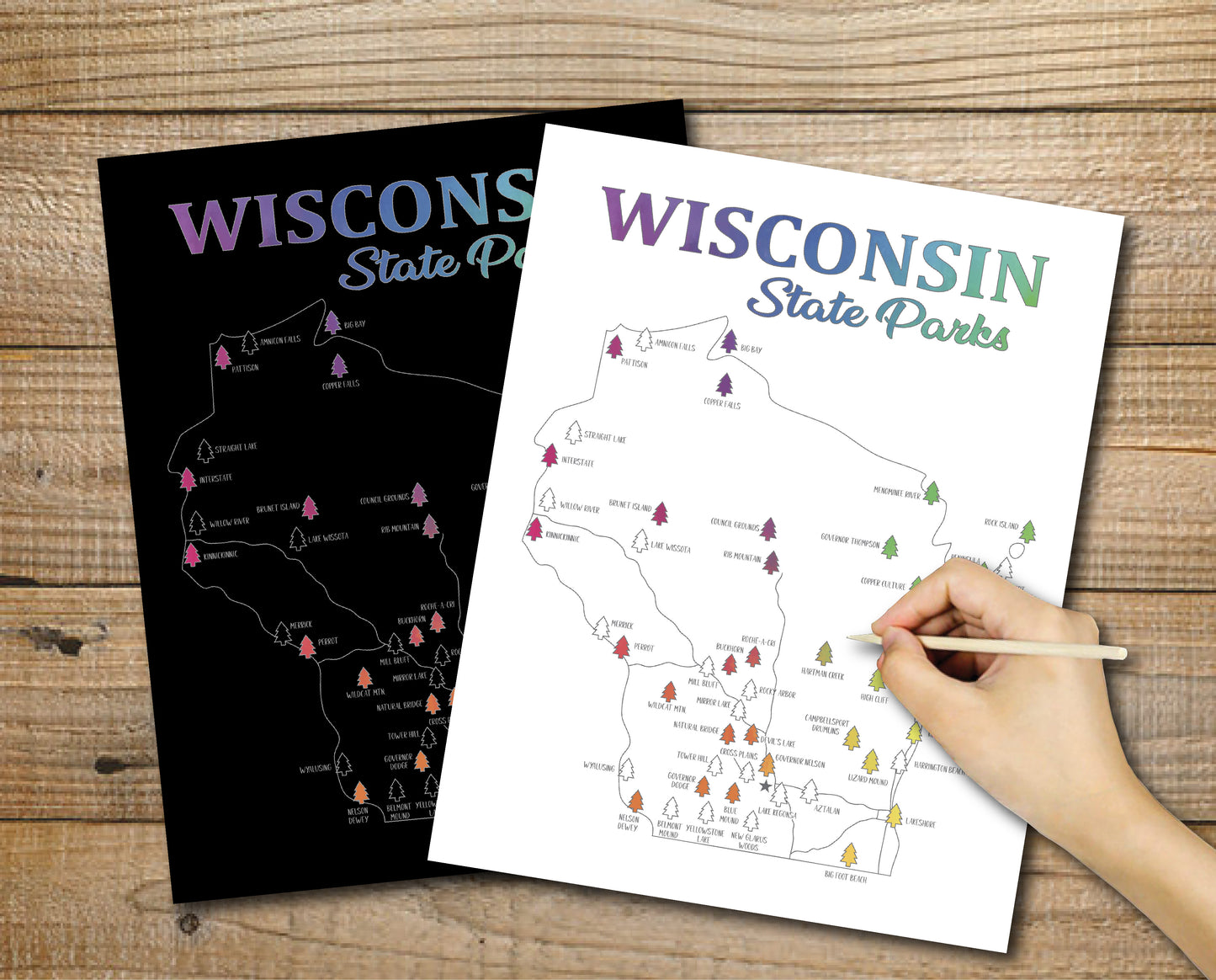 Wisconsin State Parks Scratch Off Map