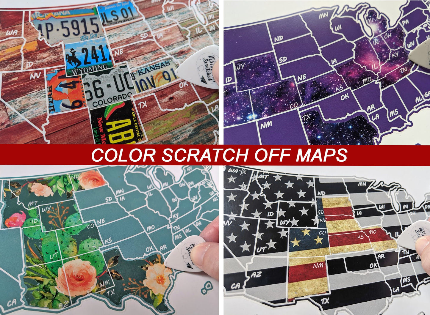 Mini 8x10 US Scratch Off Maps; Scratch-Off United States Travel Poster; Small Travel Map