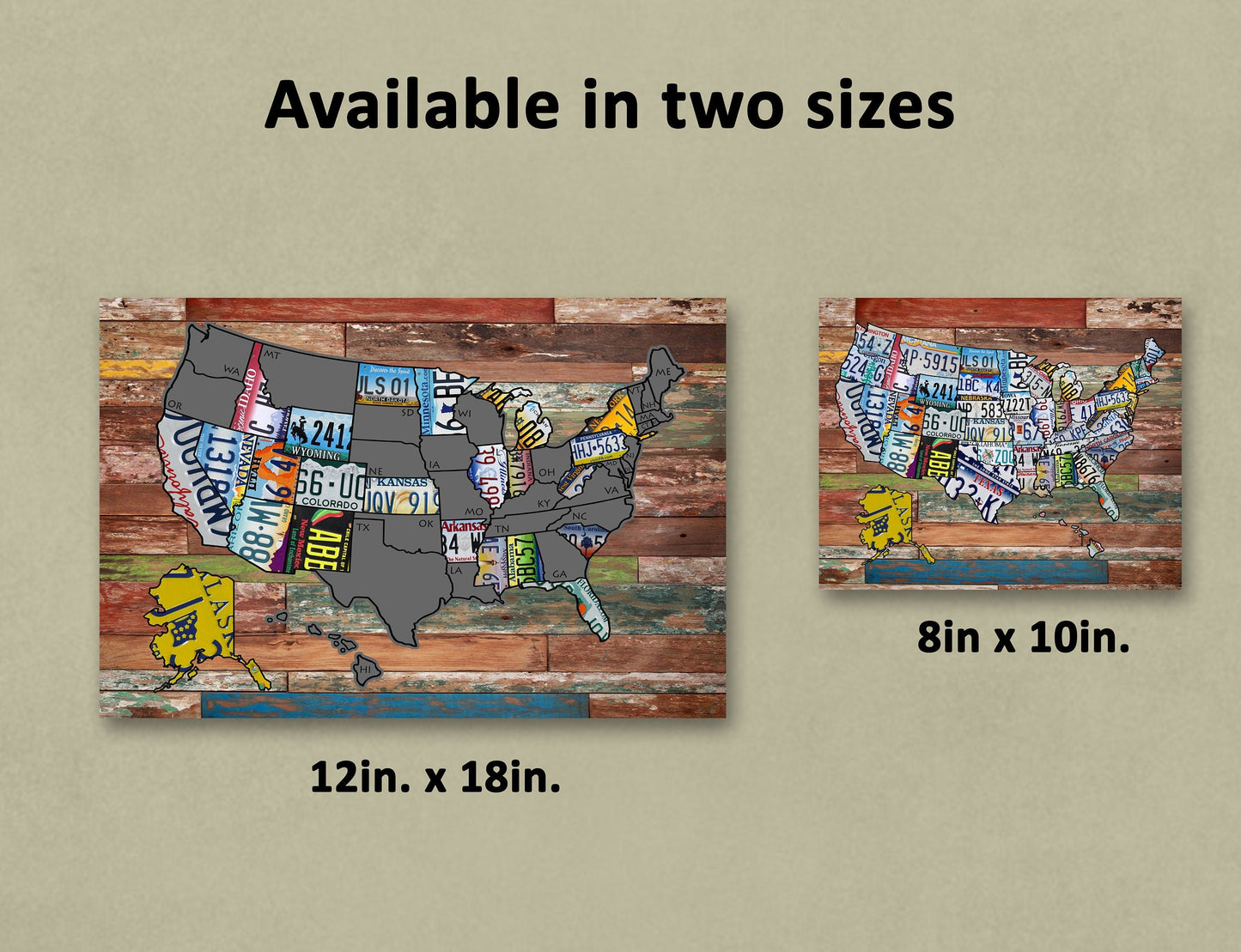 License Plate Scratch Off Map; United States Scratch-off, Travel Poster Tracker