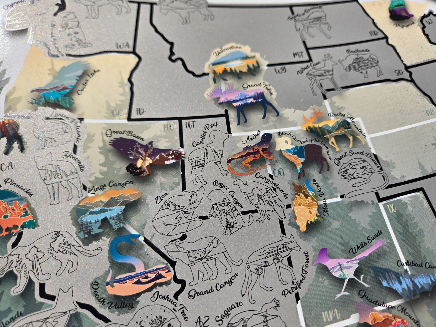 National Park Scratch Off Poster, Bucket List Travel Scratch off Map 12x18