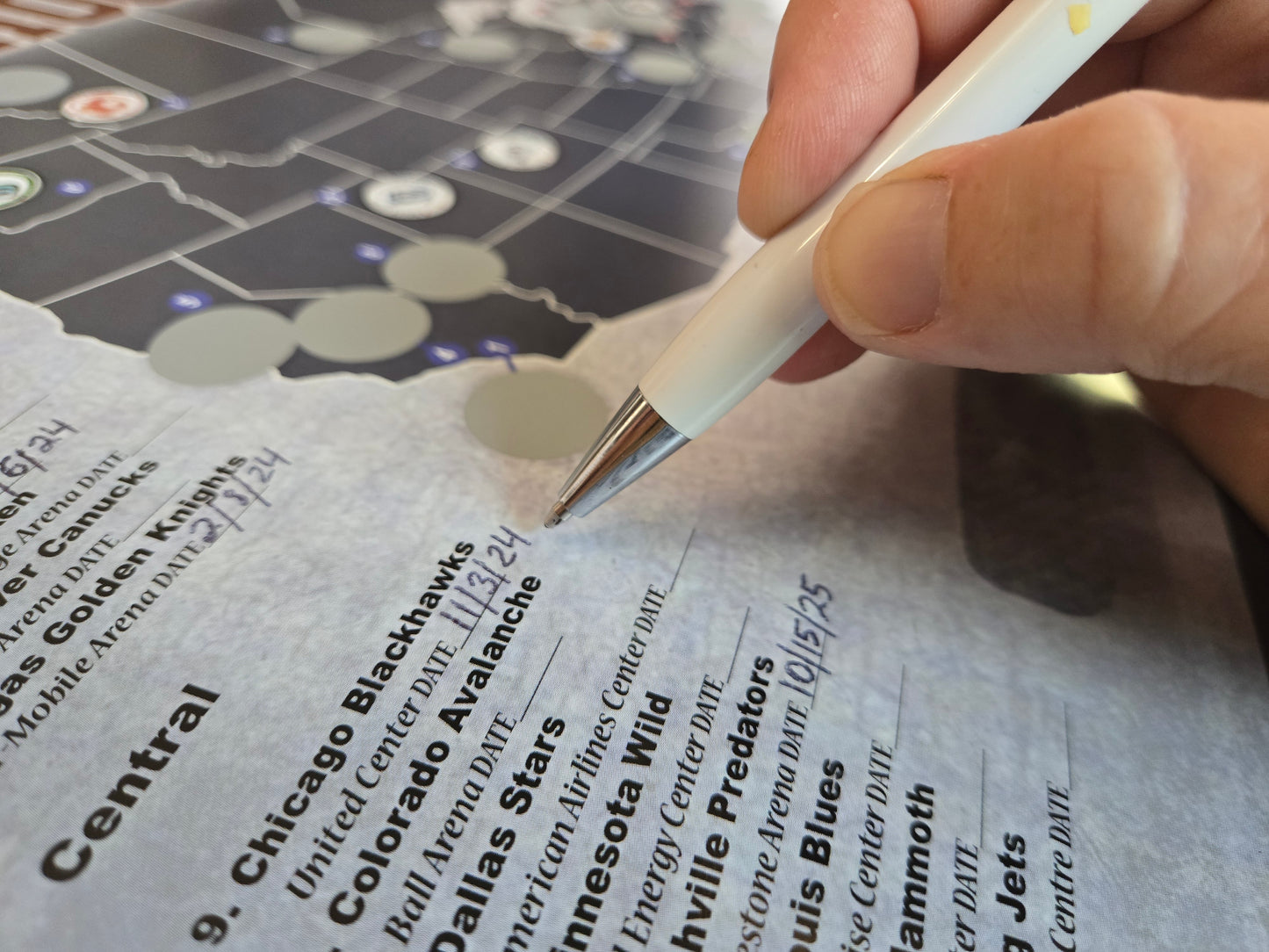 Pro Hockey Arena scratch off map, Hockey bucket list Poster, 12x18