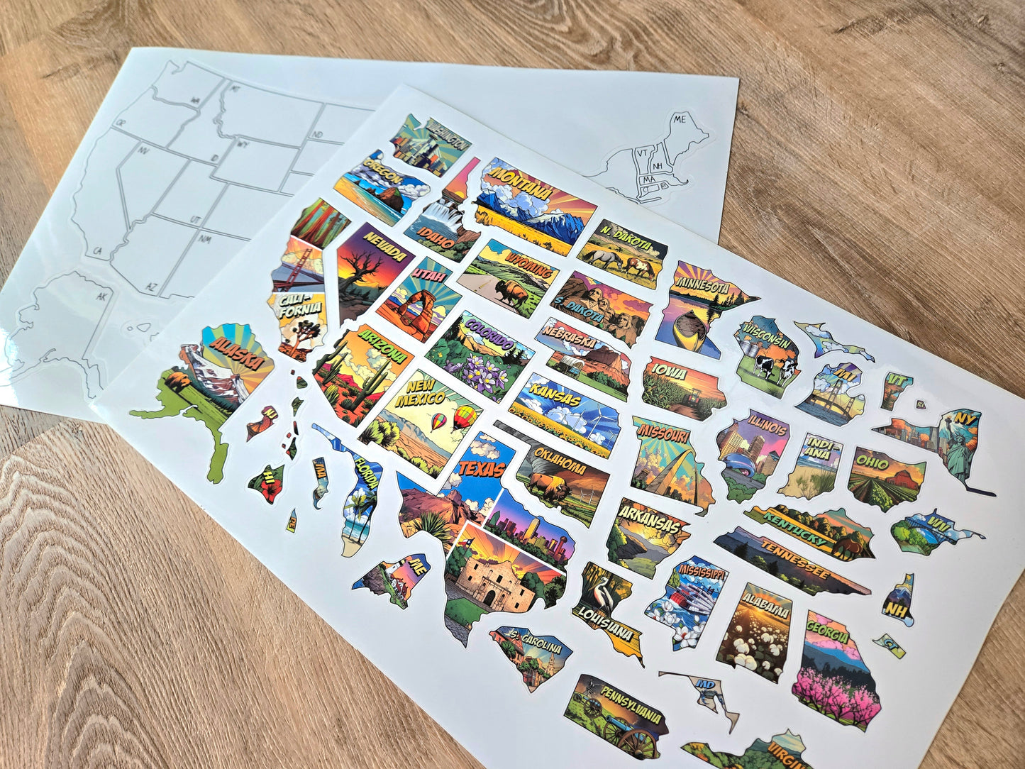 RV Sticker Travel Map, 50 U.S. States Places Traveled, Camper Decor, Outdoor Weatherproof Vinyl Decal, 11x17