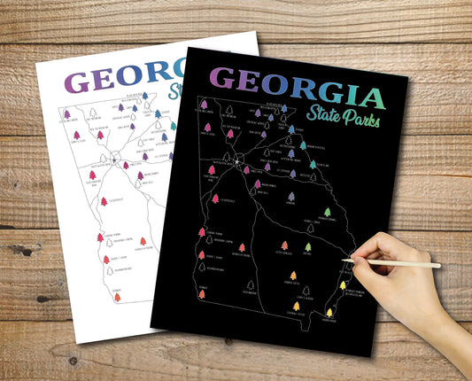 Georgia State Parks Scratch Off Map