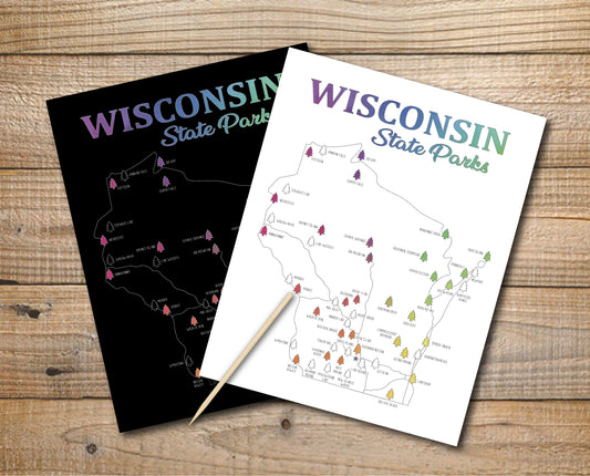 Wisconsin State Parks Scratch Off Map