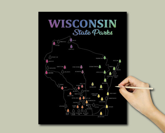 Wisconsin State Parks Scratch Off Map