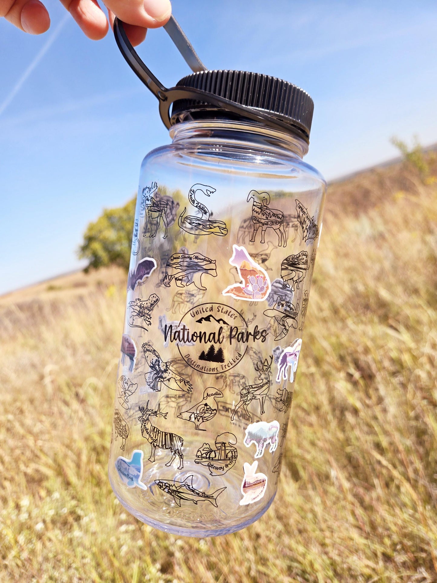 63 National Park sticker sheet set, Wildlife National park stickers, Travel Planner, Bucket List Water Bottle vinyl sticker, Waterproof